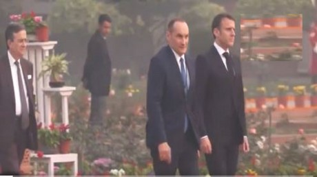फ्रांस के राष्ट्रपति ने एट होम समारोह में हिस्सा लिया