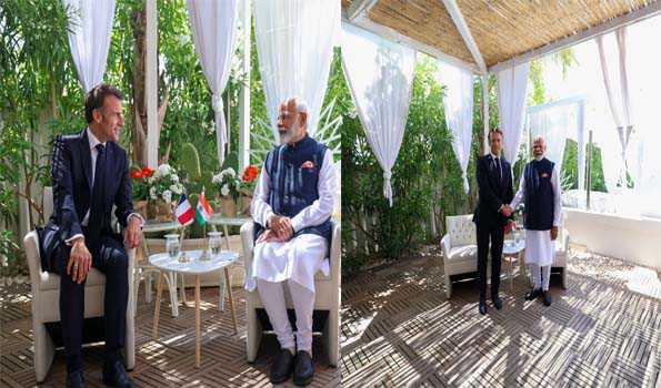 मोदी और मैक्रों रणनीतिक रक्षा सहयोग तेज करने पर सहमत