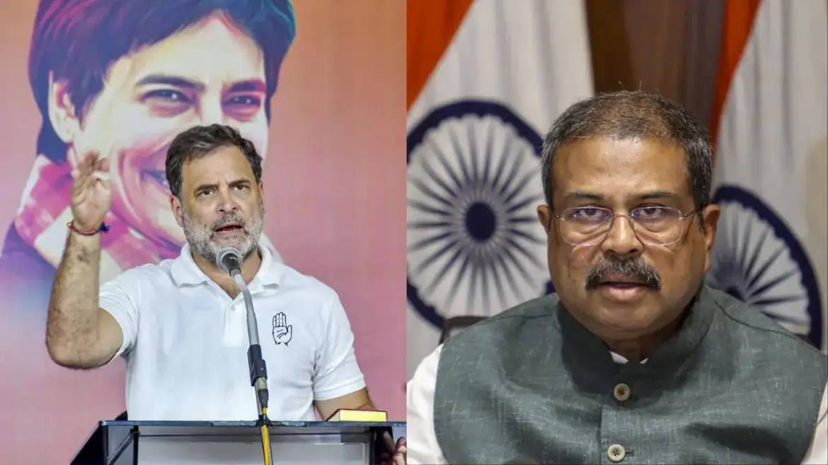 छात्रों को ‘दहशतगर्द’ बताने वाले धर्मेंद्र प्रधान माफी मांगे और इस्तीफा दें : राहुल