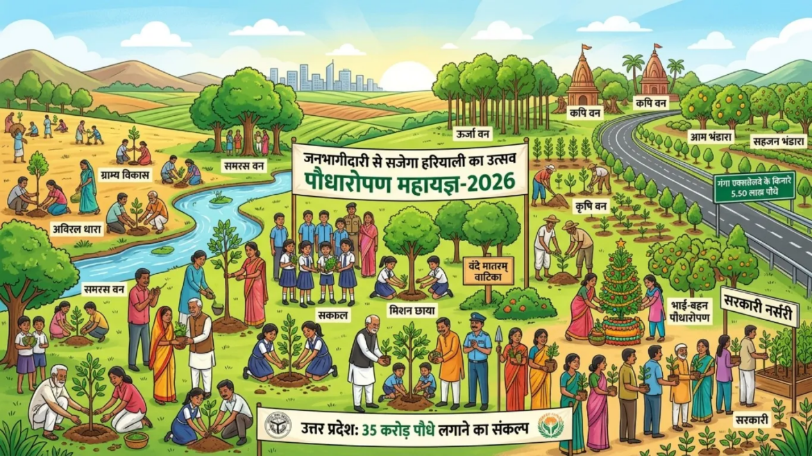उप्र में एक दिन में रोपे गये 35 करोड़ 27 लाख से अधिक पौधे