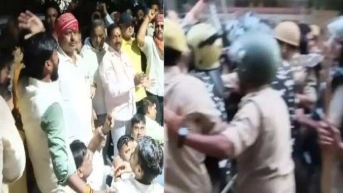 एमएलसी स्नातक चुनाव की मतगणना में अनियमितता का आरोप, भाजपा कार्यकर्ताओं का धरना